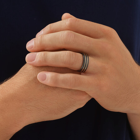 Ring in Black Titanium & 10kt Rose Gold Ring in Black Titanium & 10kt Rose Gold