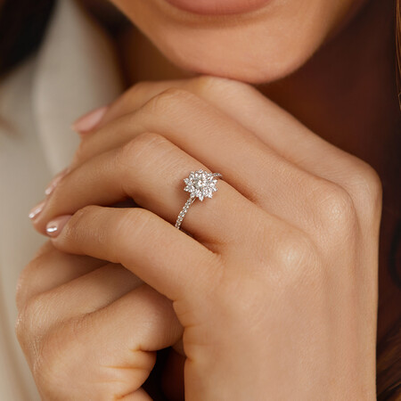 Engagement Ring with 0.60 Carat TW of Diamonds in 14ct White Gold Engagement Ring with 0.60 Carat TW of Diamonds in 14ct White Gold