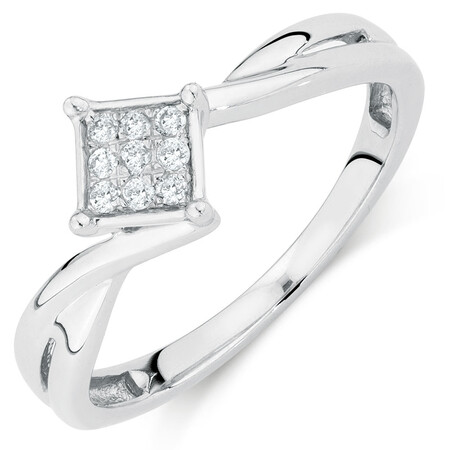 Promise Ring with Diamonds in Sterling Silver Promise Ring with Diamonds in Sterling Silver