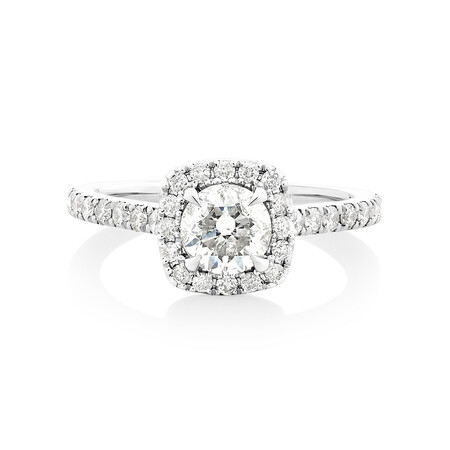 Evermore Halo Engagement Ring with 1.38 Carat TW of Diamonds in 14kt White Gold Evermore Halo Engagement Ring with 1.38 Carat TW of Diamonds in 14kt White Gold