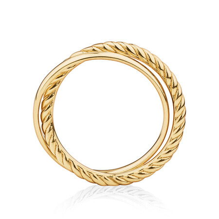 Rope & Polished Double Ring in 10kt Yellow Gold Rope & Polished Double Ring in 10kt Yellow Gold