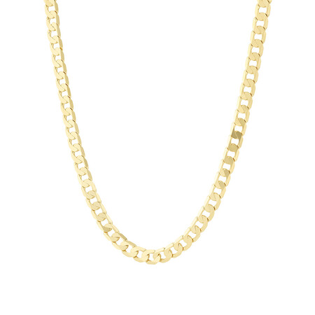 55cm (22") 6mm-6.5mm Width Curb Chain in 10kt Yellow Gold