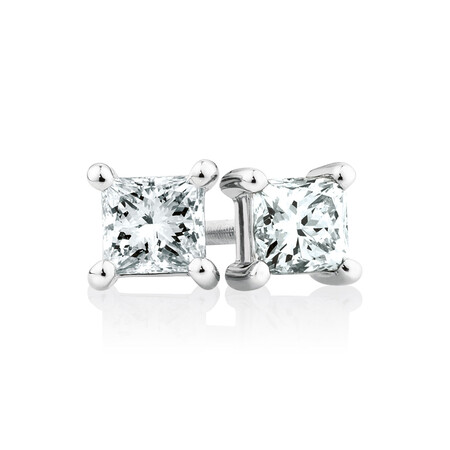 Stud Earrings with 0.70 Carat TW of Diamonds in 18kt White Gold