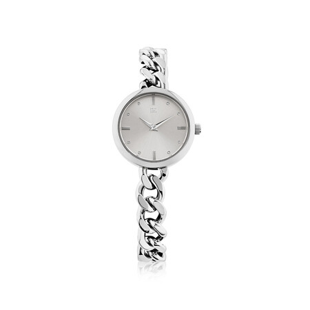 Ladies Curb Bracelet Watch in Stainless Steel