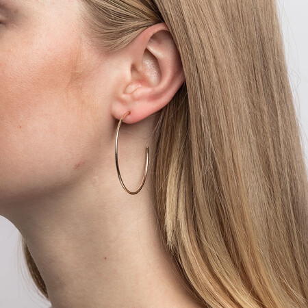 43mm Hoop Earrings In 10ct Yellow Gold 43mm Hoop Earrings In 10ct Yellow Gold