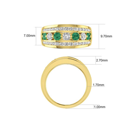 Ring with Natural Emerald & 1 Carat TW of Diamonds in 14ct Yellow Gold Ring with Natural Emerald & 1 Carat TW of Diamonds in 14ct Yellow Gold