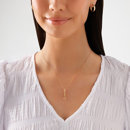 Double Vertical Loop Pendant In 10kt Yellow Gold Double Vertical Loop Pendant In 10kt Yellow Gold