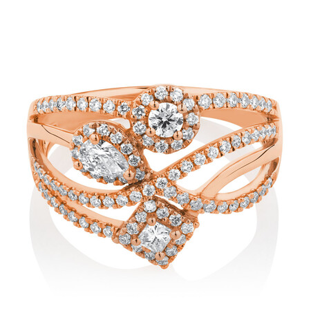 Ring with 3/4 Carat TW of Diamonds in 10kt Rose Gold Ring with 3/4 Carat TW of Diamonds in 10kt Rose Gold