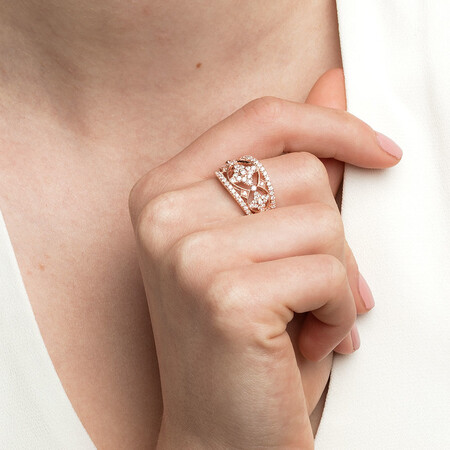 Ring with 1 Carat TW of Diamonds in 10ct Rose Gold Ring with 1 Carat TW of Diamonds in 10ct Rose Gold