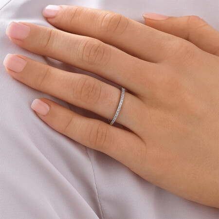 Wedding Band with 1/5 Carat TW of Diamonds in 14ct White Gold Wedding Band with 1/5 Carat TW of Diamonds in 14ct White Gold
