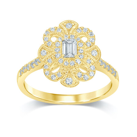 Flower Ring with 0.55 Carat TW of Diamonds in 14ct Yellow Gold Flower Ring with 0.55 Carat TW of Diamonds in 14ct Yellow Gold