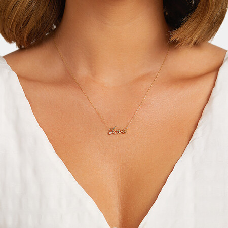 Love Necklace in 10kt Yellow Gold Love Necklace in 10kt Yellow Gold