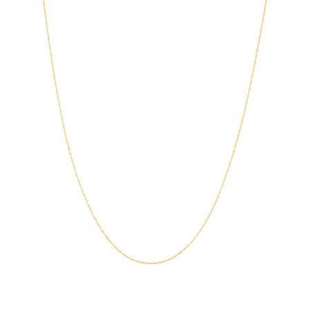45cm (18") Hollow Singapore Chain in 10kt Yellow Gold 45cm (18") Hollow Singapore Chain in 10kt Yellow Gold