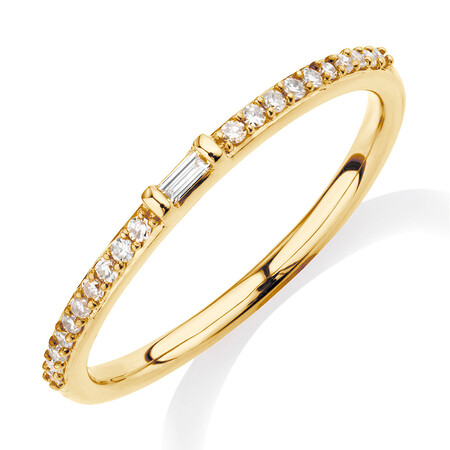 Stacker Ring with 0.12 Carat TW of Diamonds in 10ct Yellow Gold Stacker Ring with 0.12 Carat TW of Diamonds in 10ct Yellow Gold