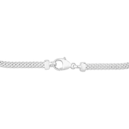 19cm (7.5") Double Heart Bracelet With Cubic Zirconia in Sterling Silver 19cm (7.5") Double Heart Bracelet With Cubic Zirconia in Sterling Silver