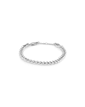 21cm (8.5") 6.5mm-7mm Width Hollow Curb Bracelet in Sterling Silver 21cm (8.5") 6.5mm-7mm Width Hollow Curb Bracelet in Sterling Silver