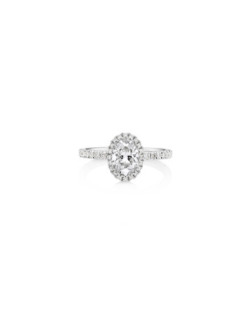 Sir Michael Hill Designer Halo Oval Engagement Ring with 1.35 Carat TW of Diamonds in 18ct White Gold Sir Michael Hill Designer Halo Oval Engagement Ring with 1.35 Carat TW of Diamonds in 18ct White Gold