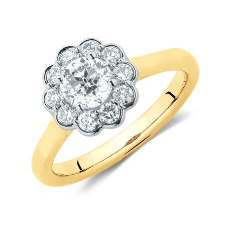 Southern Star Engagement Ring with 1.08 Carat TW of Diamonds in 14ct Yellow & White Gold Southern Star Engagement Ring with 1.08 Carat TW of Diamonds in 14ct Yellow & White Gold