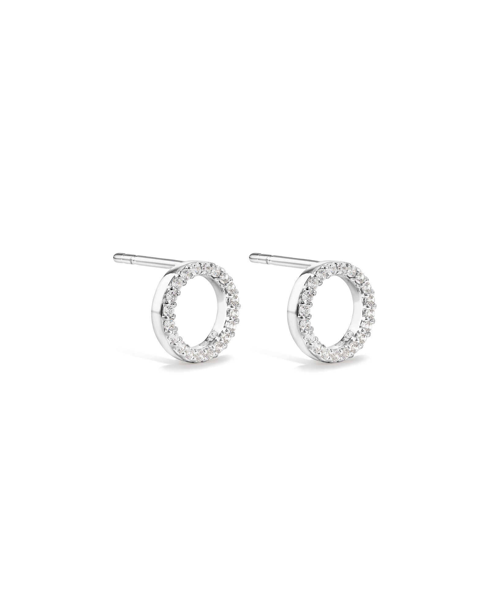 Sterling silver circle stud earrings 2025