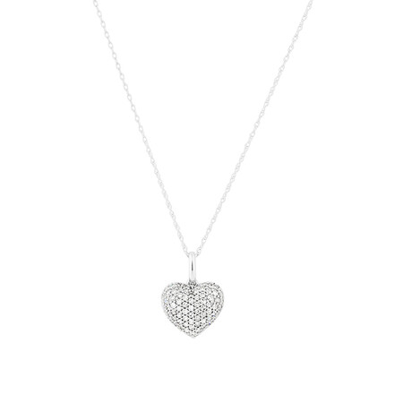 Pave Heart Pendant with 0.39 Carat TW of Diamonds in 10kt White Gold Pave Heart Pendant with 0.39 Carat TW of Diamonds in 10kt White Gold