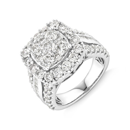 Engagement Ring with 4 Carat TW of Diamonds in 14kt White Gold Engagement Ring with 4 Carat TW of Diamonds in 14kt White Gold