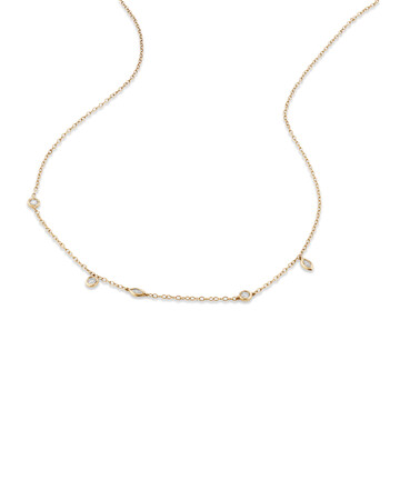 Station Necklace with 0.15 Carat TW of Diamonds in 10kt Yellow Gold Station Necklace with 0.15 Carat TW of Diamonds in 10kt Yellow Gold