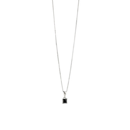 Square Pendant with Black Cubic Zirconia in Sterling Silver Square Pendant with Black Cubic Zirconia in Sterling Silver