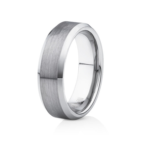 Men's Ring in Grey Sapphire Tungsten Men's Ring in Grey Sapphire Tungsten