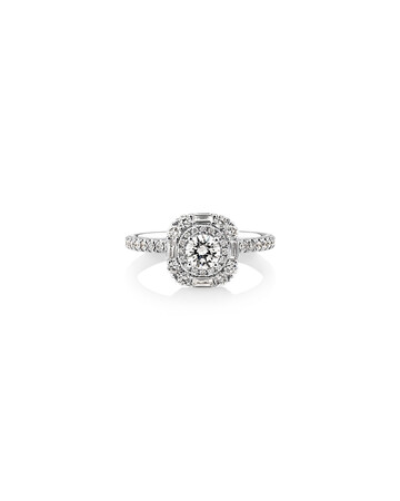 Sir Michael Hill Designer Halo Engagement Ring with 0.79 Carat TW Diamonds in 18ct White Gold Sir Michael Hill Designer Halo Engagement Ring with 0.79 Carat TW Diamonds in 18ct White Gold