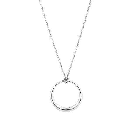 Sculpture 65cm (25") Large Circle Pendant In Sterling Silver Sculpture 65cm (25") Large Circle Pendant In Sterling Silver