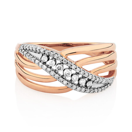 Ring with 1/4 Carat of Diamonds in 10ct Rose Gold Ring with 1/4 Carat of Diamonds in 10ct Rose Gold