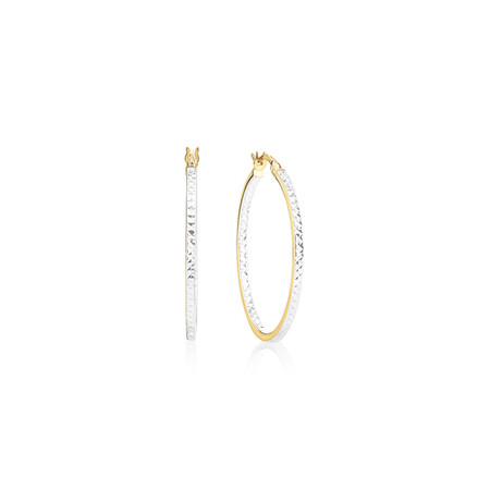 Hoop Earrings in 10ct Yellow & White Gold Hoop Earrings in 10ct Yellow & White Gold