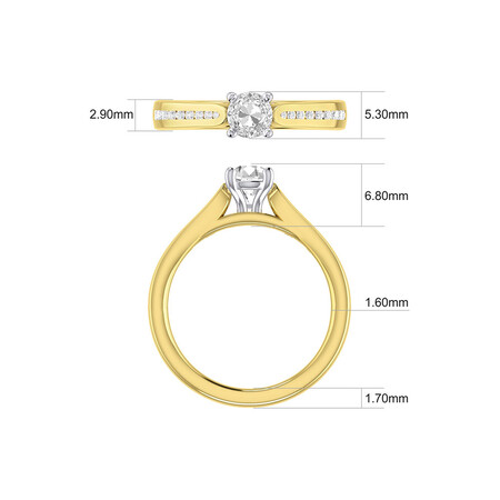 Engagement Ring with 0.78 Carat TW of Diamonds in 14kt Yellow & White Gold Engagement Ring with 0.78 Carat TW of Diamonds in 14kt Yellow & White Gold