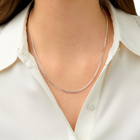 50cm (20") 2.5mm-3mm Width Curb Chain in Sterling Silver 50cm (20") 2.5mm-3mm Width Curb Chain in Sterling Silver
