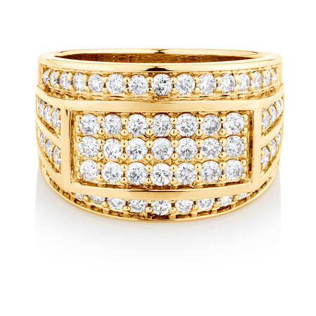 Men's Ring with 1.95 Carat TW of Diamonds in 10kt Yellow Gold Men's Ring with 1.95 Carat TW of Diamonds in 10kt Yellow Gold