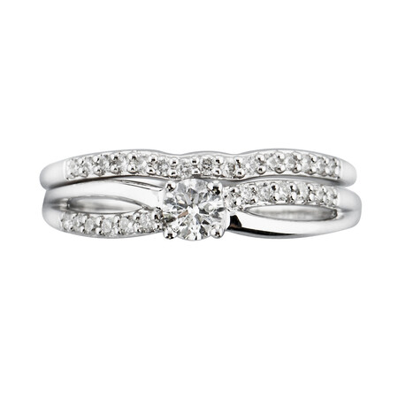 Bridal set with 0.42 Carat TW of Diamonds in 10ct White Gold Bridal set with 0.42 Carat TW of Diamonds in 10ct White Gold