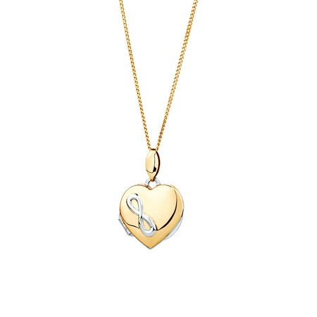 Heart Infinity Locket in 10ct Yellow Gold & Sterling Silver Heart Infinity Locket in 10ct Yellow Gold & Sterling Silver