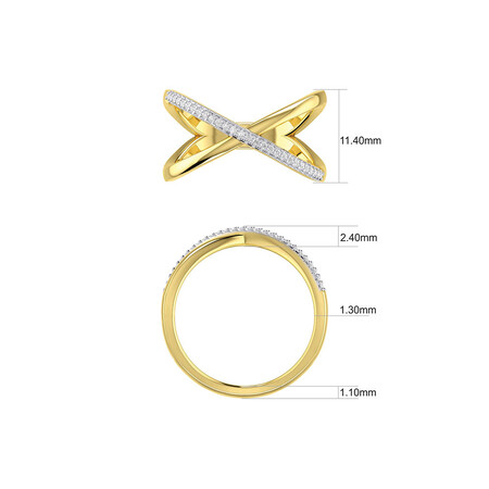Geometric Ring with Diamonds in 10kt Yellow Gold Geometric Ring with Diamonds in 10kt Yellow Gold