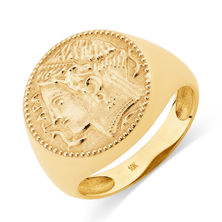 Large Coin Ring in 10ct Yellow Gold Large Coin Ring in 10ct Yellow Gold