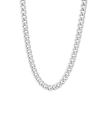 45cm (18") 5mm-5.5mm Width Hollow Curb Chain in Sterling Silver 45cm (18") 5mm-5.5mm Width Hollow Curb Chain in Sterling Silver