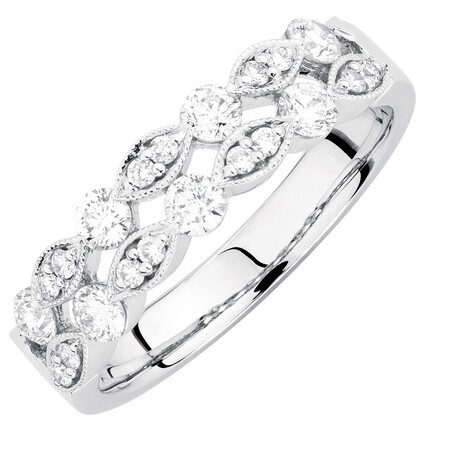 Ring with 0.65 Carat TW of Diamonds in 10ct White Gold Ring with 0.65 Carat TW of Diamonds in 10ct White Gold