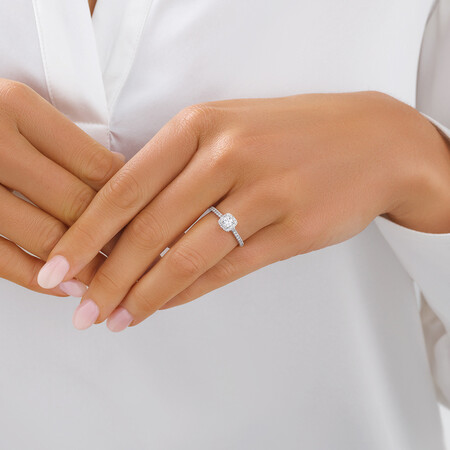 Engagement Ring with 1/2 Carat TW of Diamonds in 14ct White Gold Engagement Ring with 1/2 Carat TW of Diamonds in 14ct White Gold