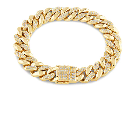 Men'S Bracelet with 2.05 TW of Diamonds In 10kt Yellow Gold