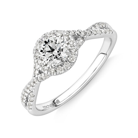 Engagement Ring with 0.70 Carat TW of Diamonds in 14ct White Gold Engagement Ring with 0.70 Carat TW of Diamonds in 14ct White Gold