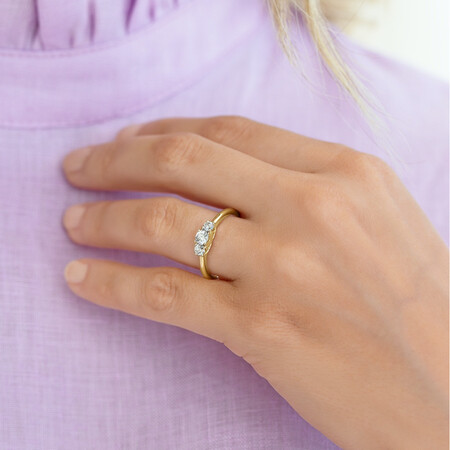 Three Stone Engagement Ring with 0.50 Carat TW of Diamonds in 10kt Yellow Gold Three Stone Engagement Ring with 0.50 Carat TW of Diamonds in 10kt Yellow Gold