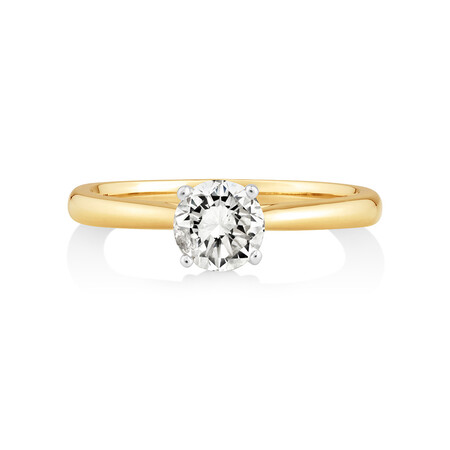 Evermore Certified Solitaire Engagement Ring with a 0.70 Carat TW Diamond in 14kt Yellow/White Gold Evermore Certified Solitaire Engagement Ring with a 0.70 Carat TW Diamond in 14kt Yellow/White Gold