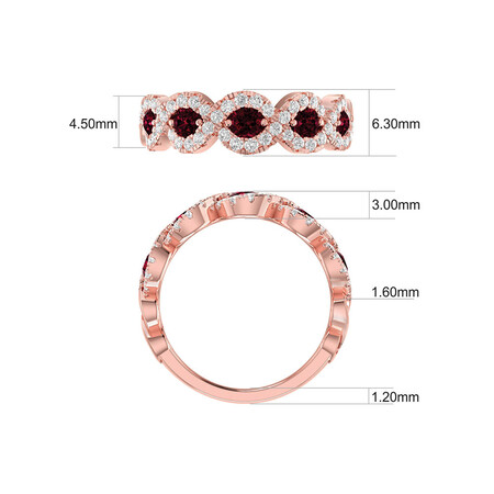 Ring with Rhodolite Garnet & 0.46 Carat TW of Diamonds in 14kt Rose Gold Ring with Rhodolite Garnet & 0.46 Carat TW of Diamonds in 14kt Rose Gold