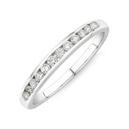 Wedding Band with 1/4 Carat TW of Diamonds in 10kt White Gold Wedding Band with 1/4 Carat TW of Diamonds in 10kt White Gold