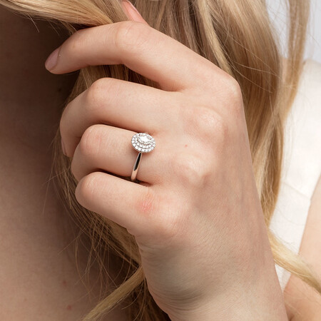Engagement Ring with 1/2 Carat TW of Diamonds in 14ct White Gold Engagement Ring with 1/2 Carat TW of Diamonds in 14ct White Gold