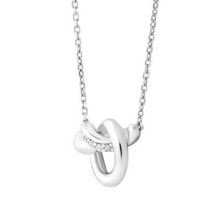 Small Knots Necklace with Diamonds in Sterling Silver Small Knots Necklace with Diamonds in Sterling Silver